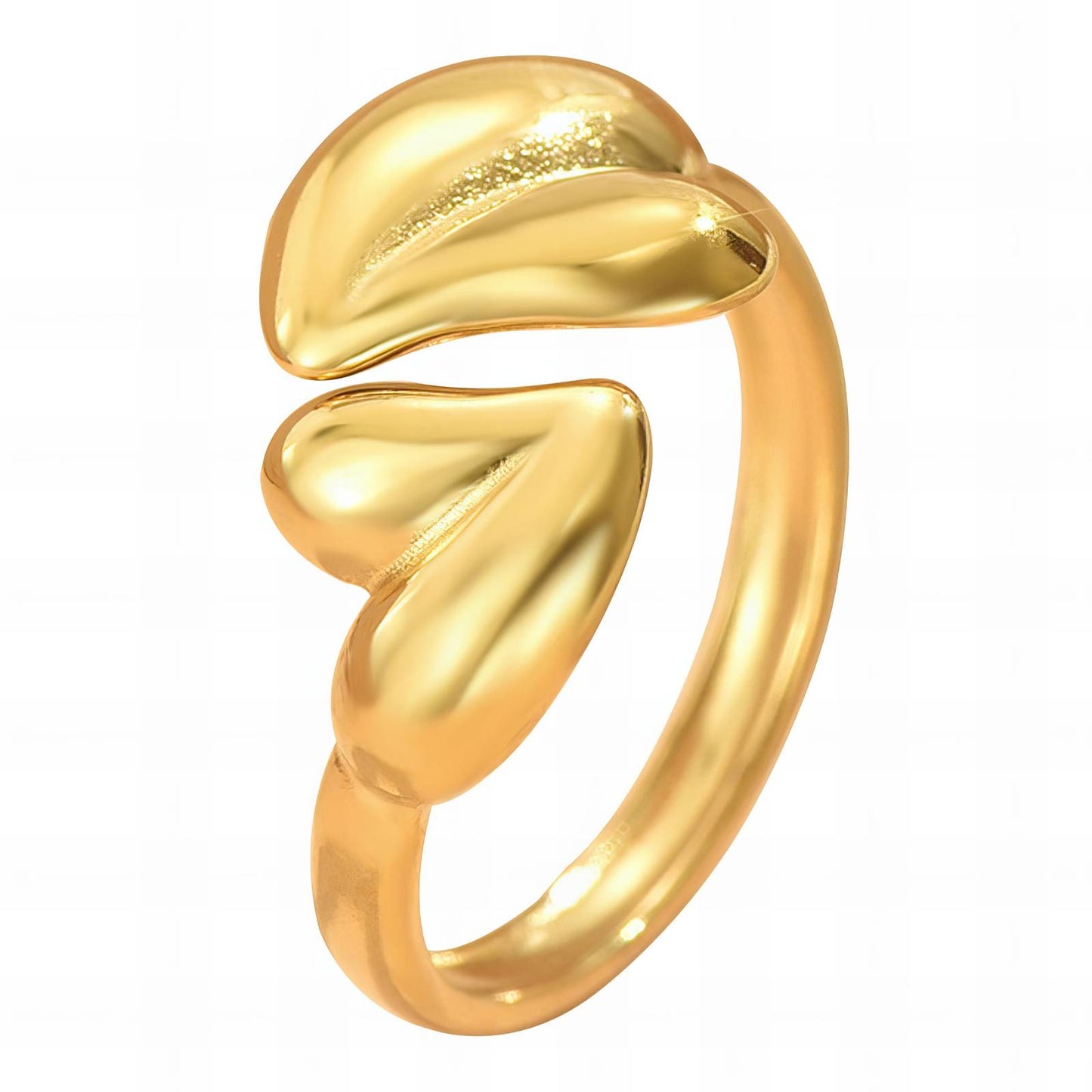 "Hearts" Ring, 18K Gold Plated Steel
