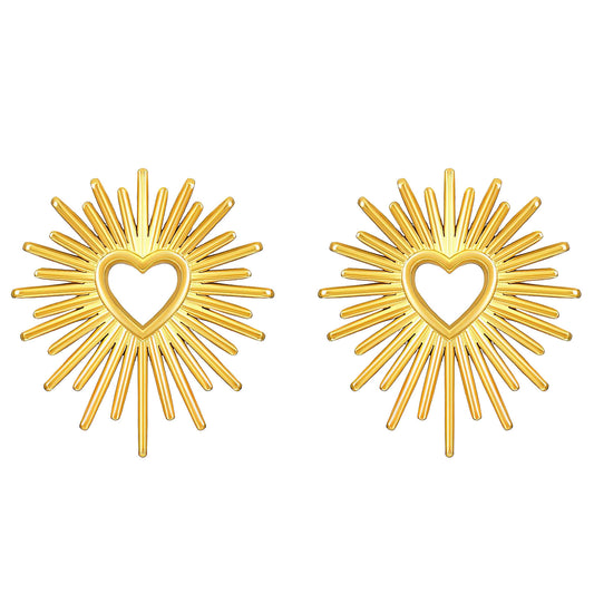 "Hearts" Earrings, 18K Gold Plated Steel