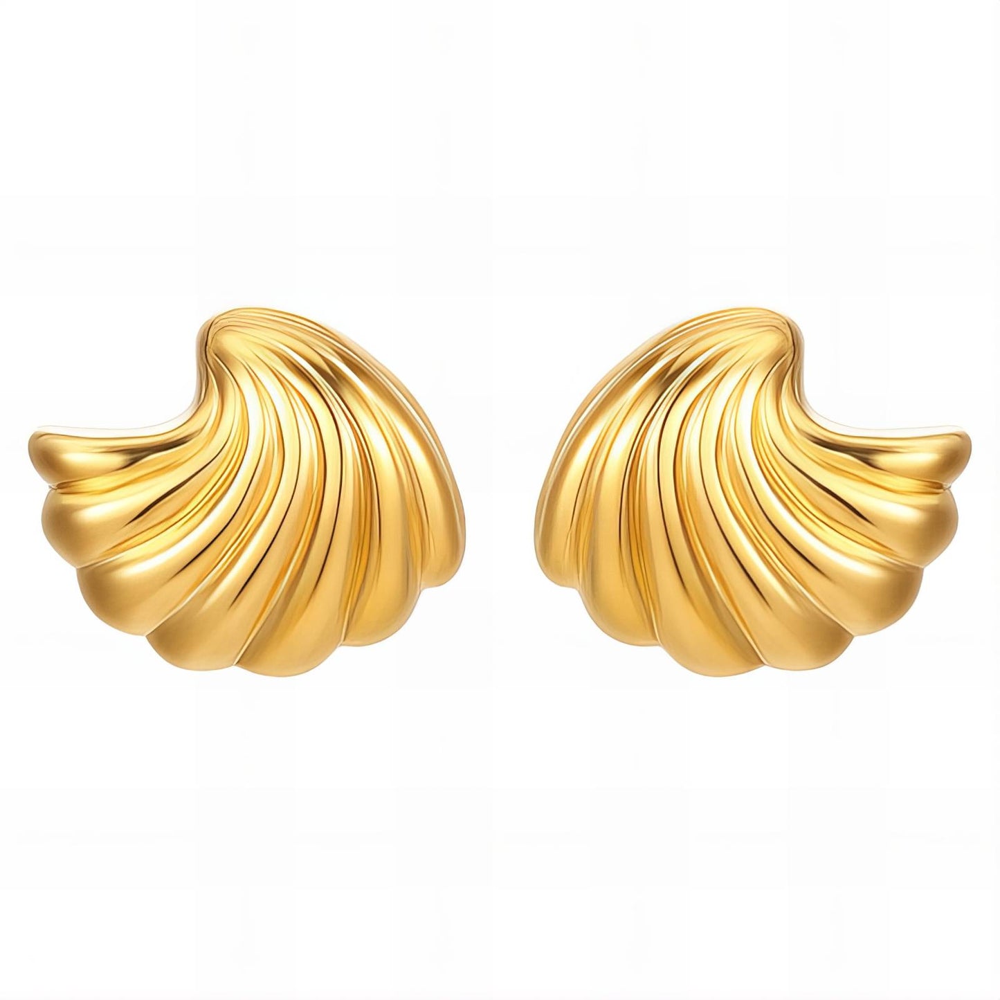 "Seashells" Earrings, 18K Gold Plated Steel