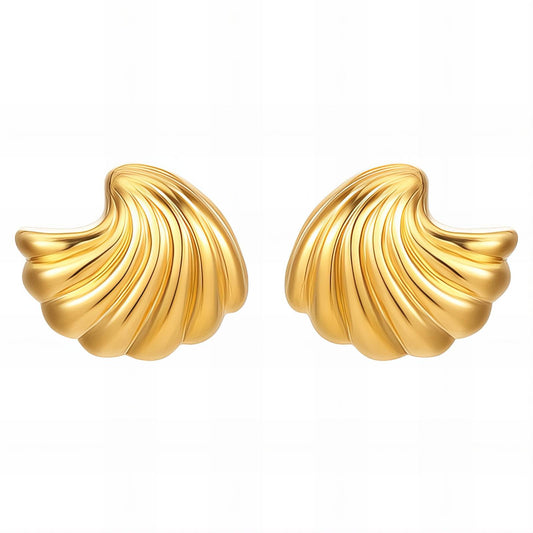 "Seashells" Earrings, 18K Gold Plated Steel
