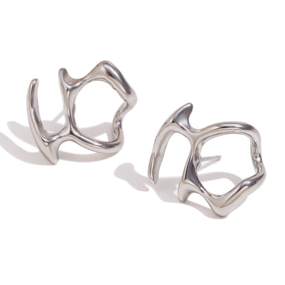 Abstract Mask Stud Earrings Stainless Steel