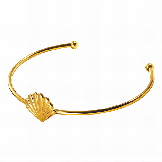 "Seashell" Bracelet, 18K Gold Plated Steel