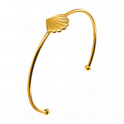 "Seashell" Bracelet, 18K Gold Plated Steel