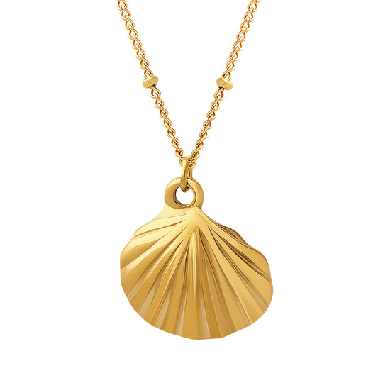 "Shell" Necklace, 18K Gold Plated Steel