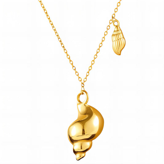 "Shells" Necklace, 18K Gold Plated Steel