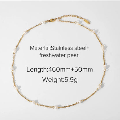 Fresh Water Pearl 18K Gold Plated Necklace