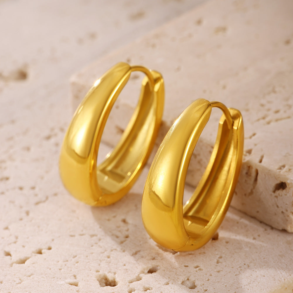 Hoop Earrings 18K Gold Plated Steel