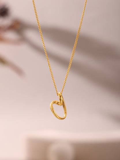 Hollow Irregular Heart Necklace 18K Gold Plated Steel