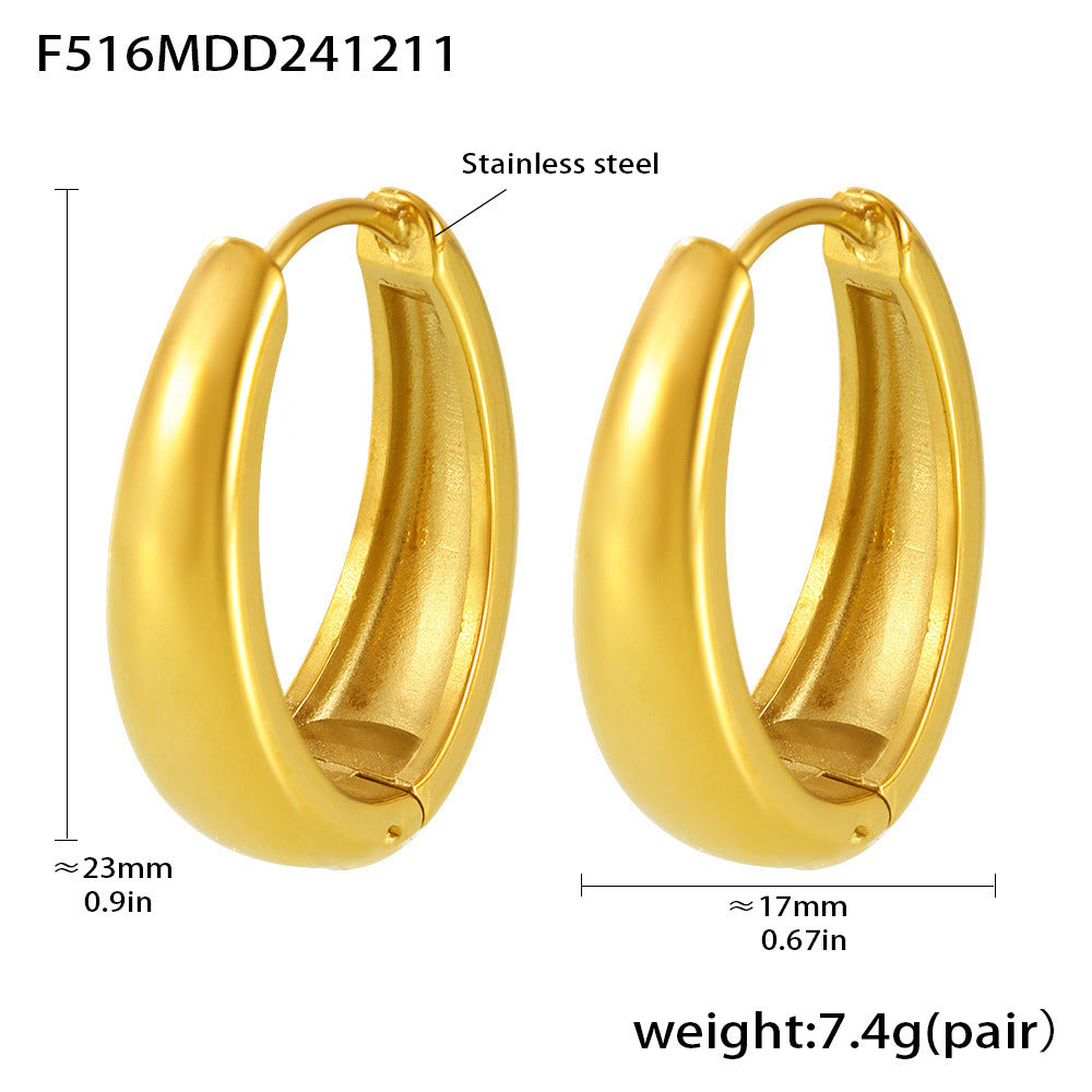 Hoop Earrings 18K Gold Plated Steel