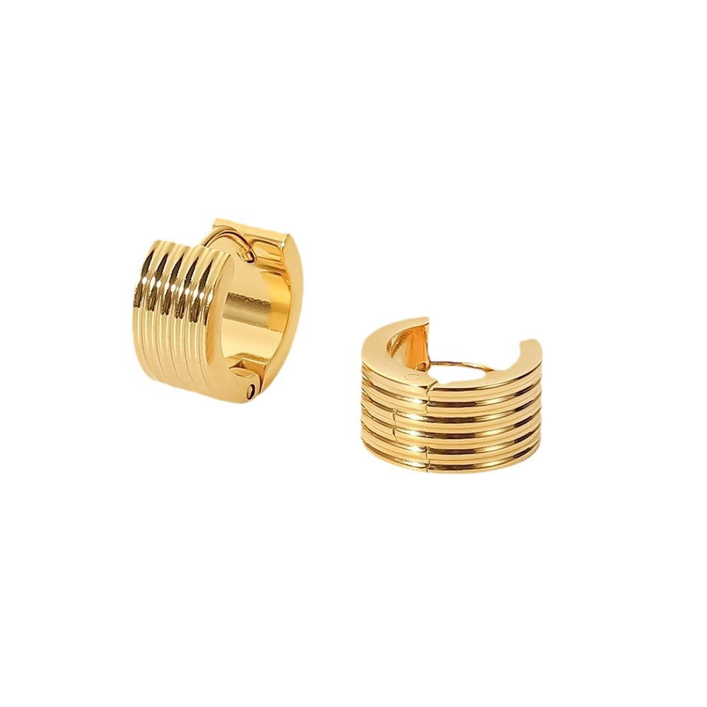 Geometric Stainless Steel 18k Gold Plated Earrings