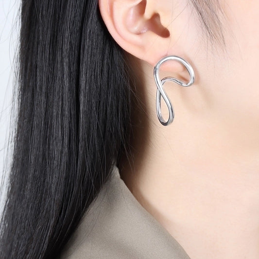 Exaggerated Irregular Plating Titanium Steel Earrings