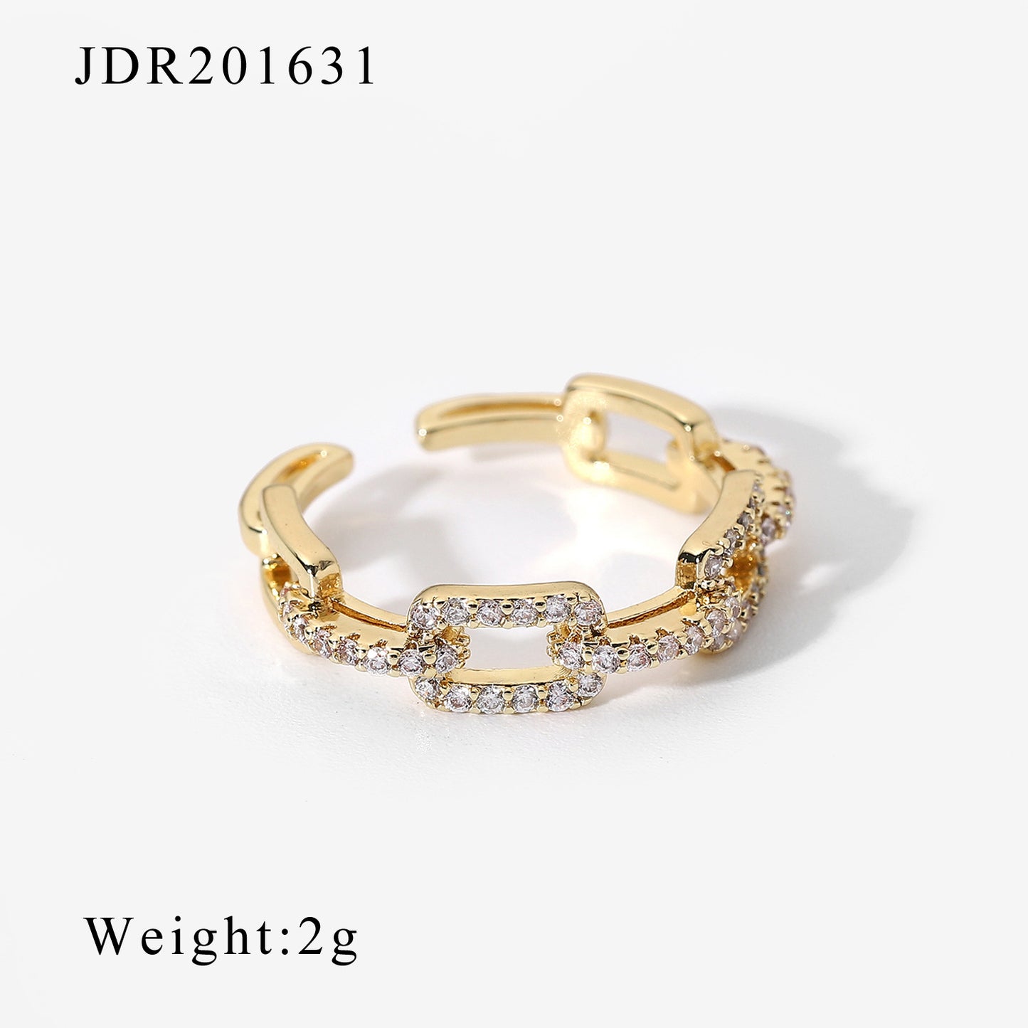 Ring Zirconia 18K Gold Plated Steel