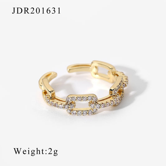 Ring Zirconia 18K Gold Plated Steel