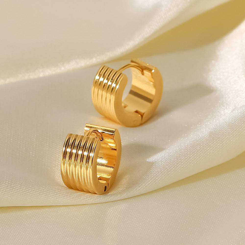 Geometric Stainless Steel 18k Gold Plated Earrings