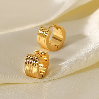 Geometric Stainless Steel 18k Gold Plated Earrings