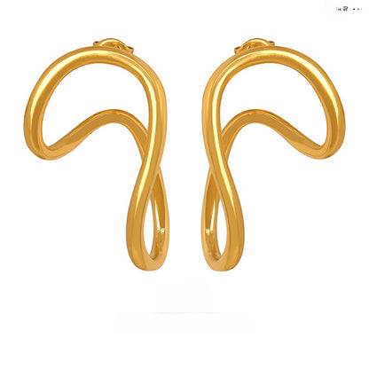 Exaggerated Irregular 18K Gold Plated Steel Earrings