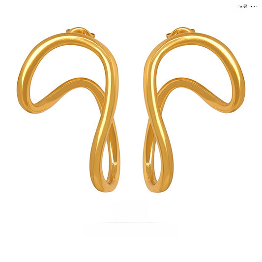 Exaggerated Irregular 18K Gold Plated Steel Earrings