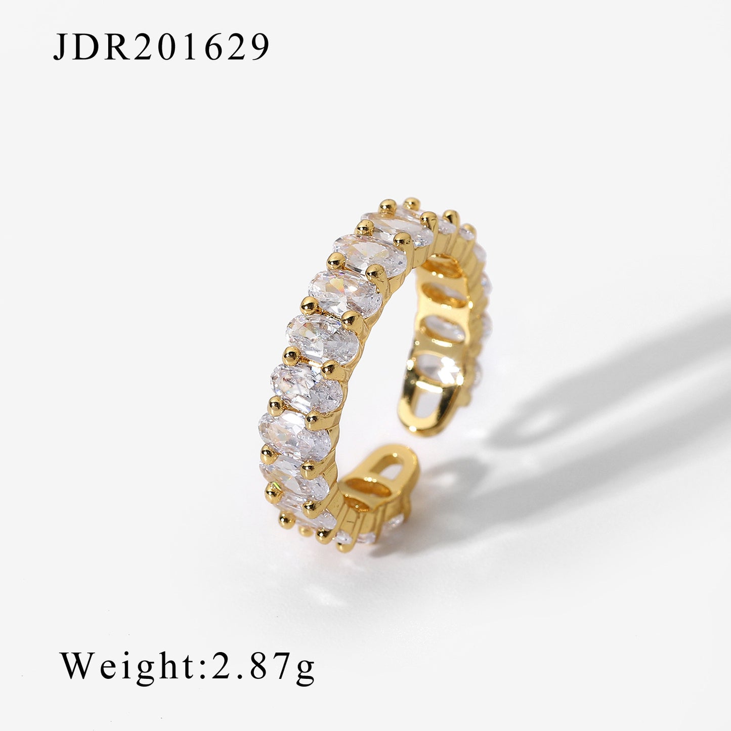 Ring Zirconia 18K Gold Plated Steel
