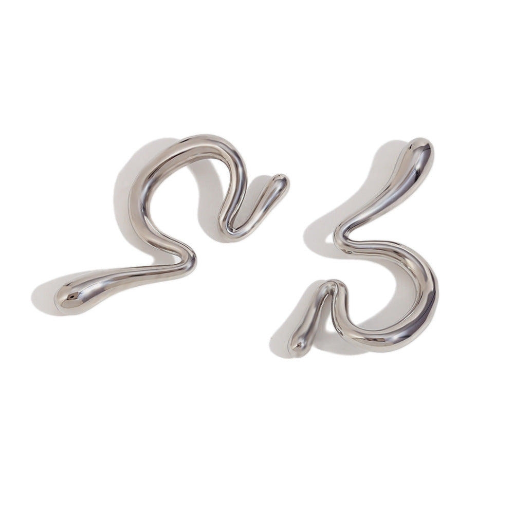 Circle Geometric Stainless Steel Clip On Earrings
