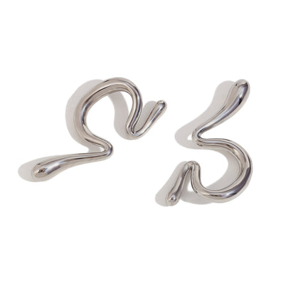 Circle Geometric Stainless Steel Clip On Earrings