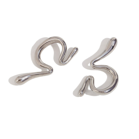 Circle Geometric Stainless Steel Clip On Earrings