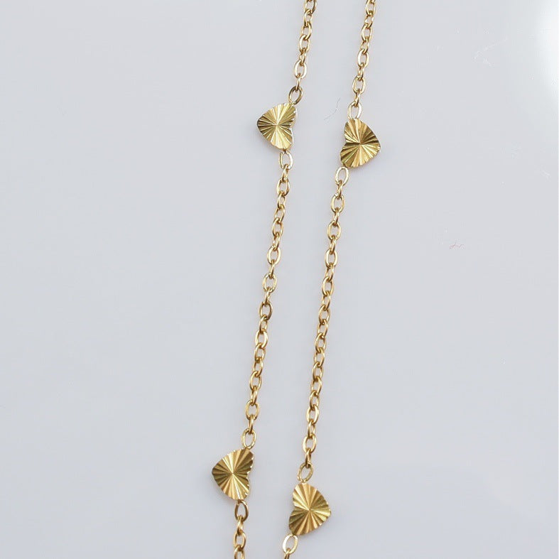 Heart Shape 18K Gold Plated Steel Necklace
