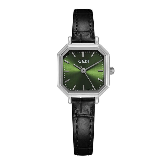 Retro Octagonal Quartz Watch For Women Simple Small Square Dial Waterproof PU Leather Strap Elegant Timepiece