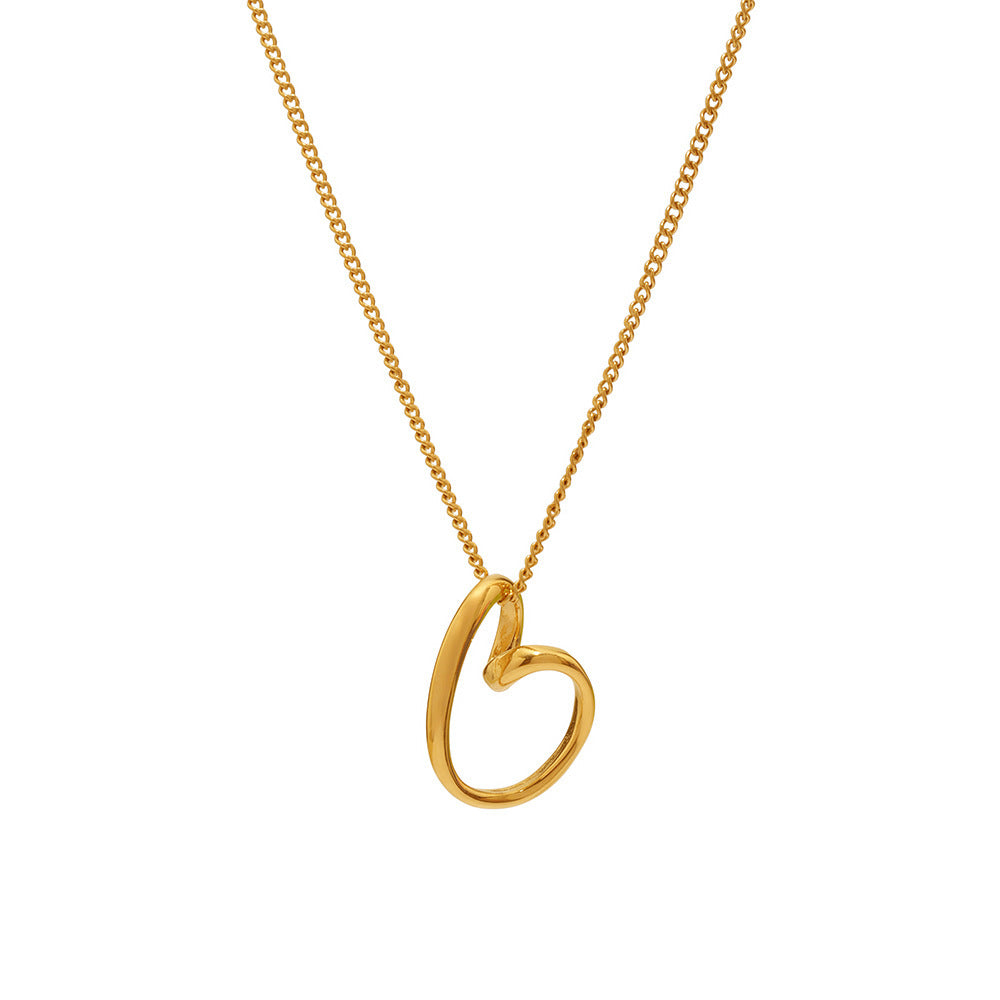 Hollow Irregular Heart Necklace 18K Gold Plated Steel