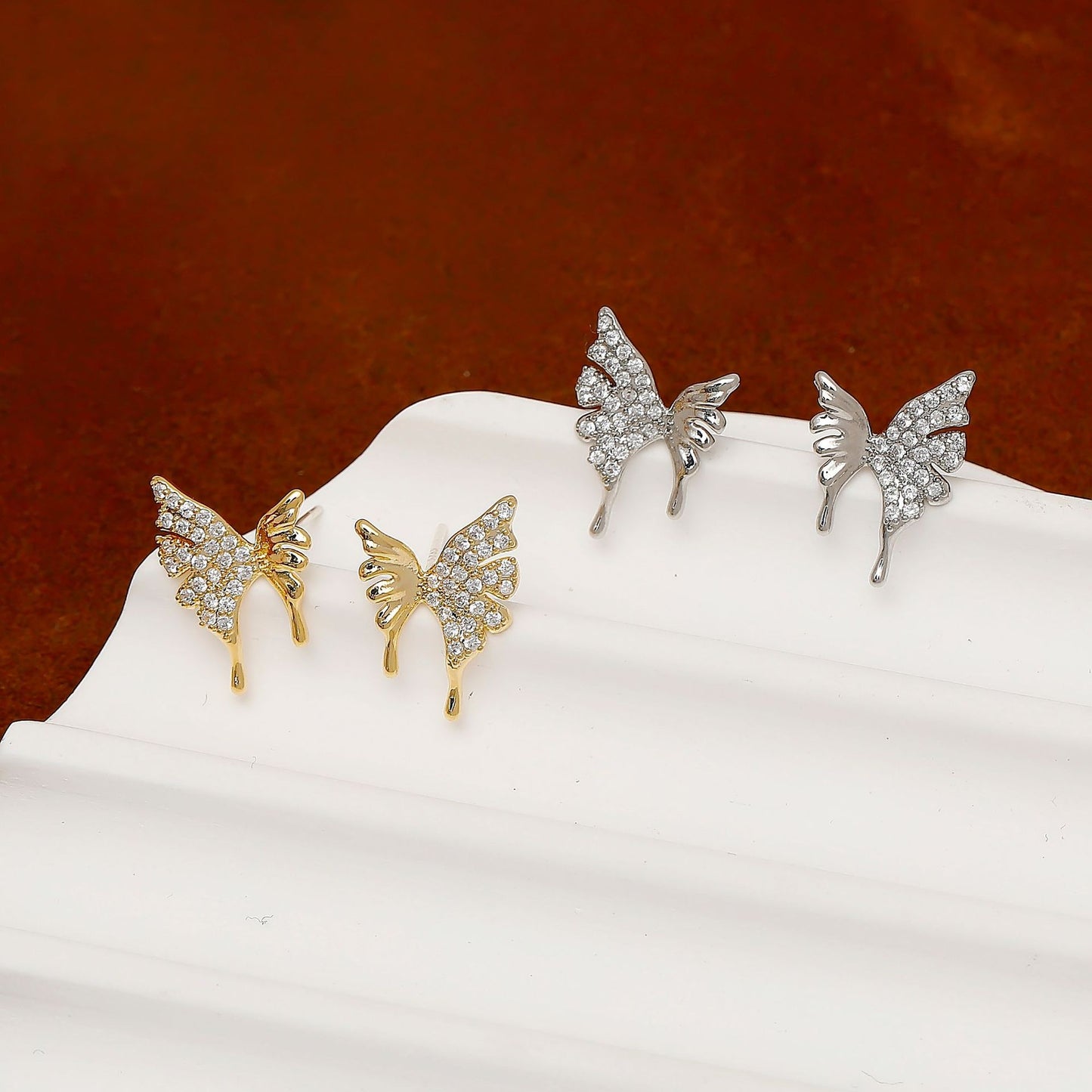 Butterfly Ear Studs 18K Gold Plated Steel