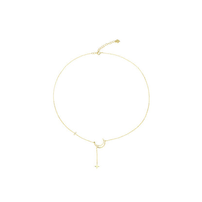 Moon Star Necklace 18K Gold Plated Steel
