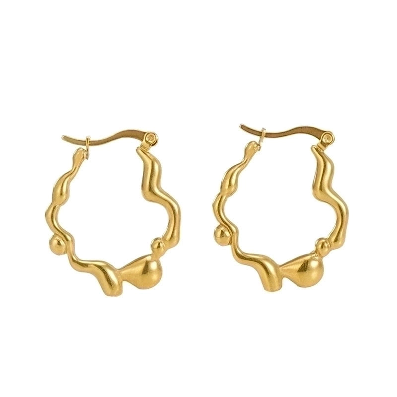 Hoop Earrings 18K Gold Plated Steel