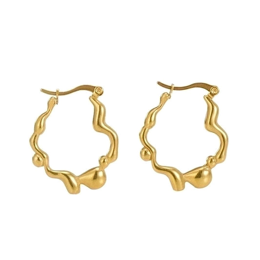 Hoop Earrings 18K Gold Plated Steel