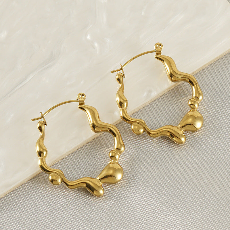 Hoop Earrings 18K Gold Plated Steel