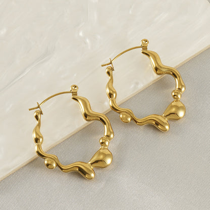 Hoop Earrings 18K Gold Plated Steel