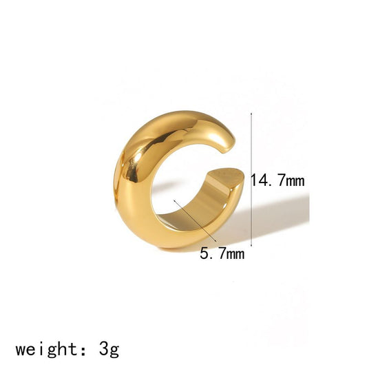 Ear Clip 18K Gold Plated Steel