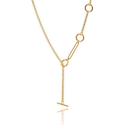 Y-shaped Necklace 18K Gold Plated Steel