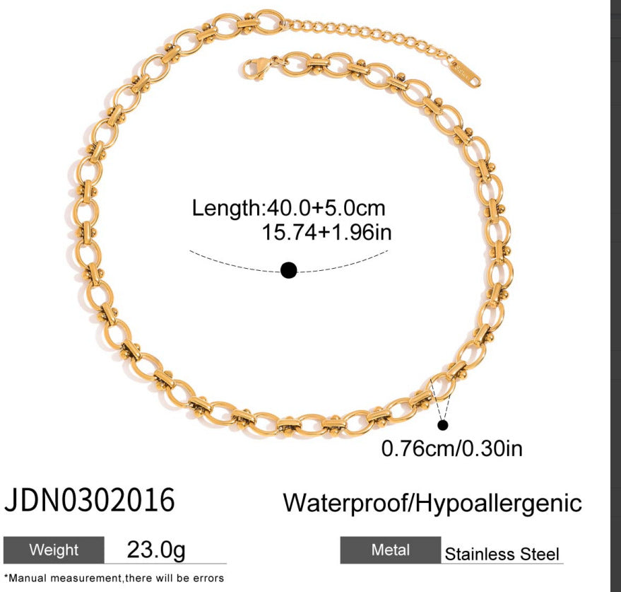 Chocker Necklace 18K Gold Plated Steel