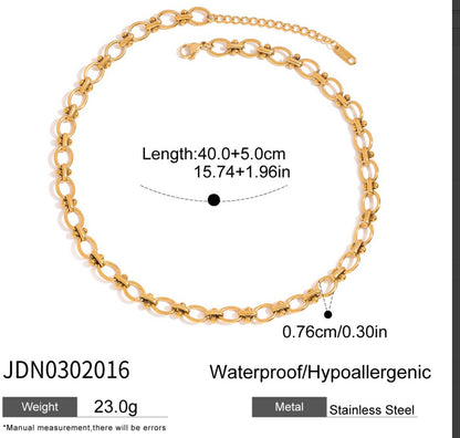 Chocker Necklace 18K Gold Plated Steel