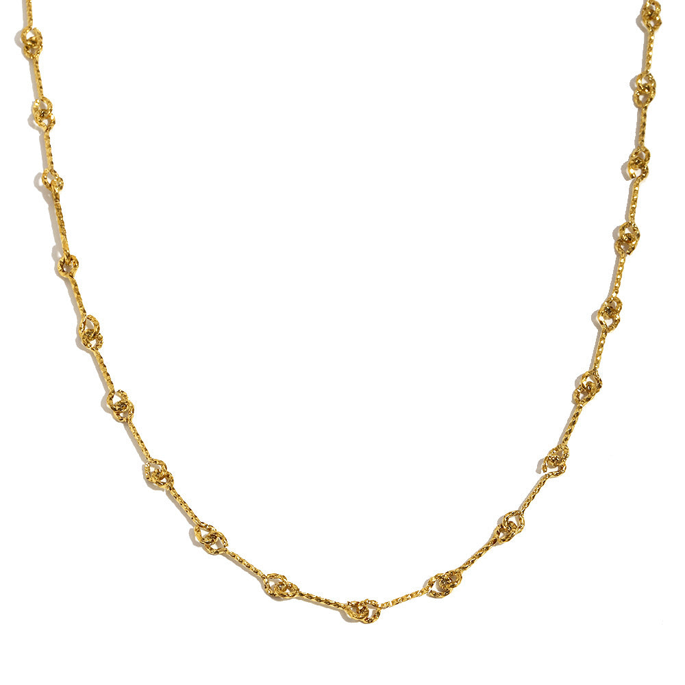 Stacked Chain 40+5cm 18K Gold Plated Stainless Steel