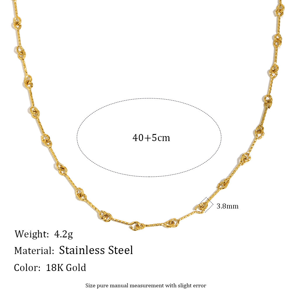 Stacked Chain 40+5cm 18K Gold Plated Stainless Steel
