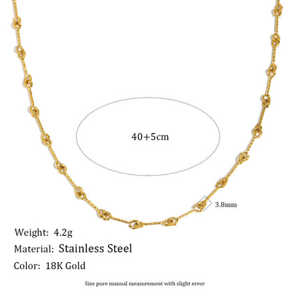 Stacked Chain 40+5cm 18K Gold Plated Stainless Steel