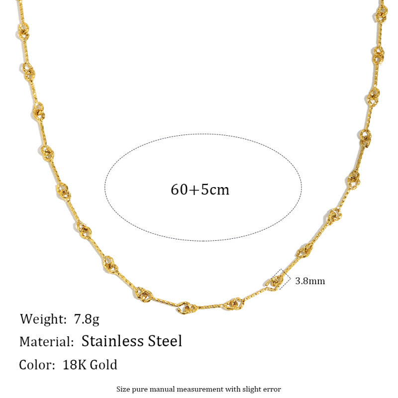 Stacked Chain 60+5cm 18K Gold Plated Stainless Steel