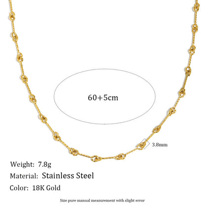 Stacked Chain 60+5cm 18K Gold Plated Stainless Steel