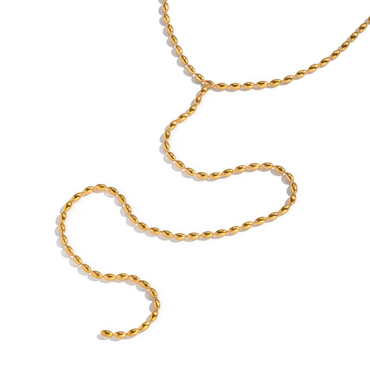 Oval Bead Chain 18k Gold Plated Stainless Steel