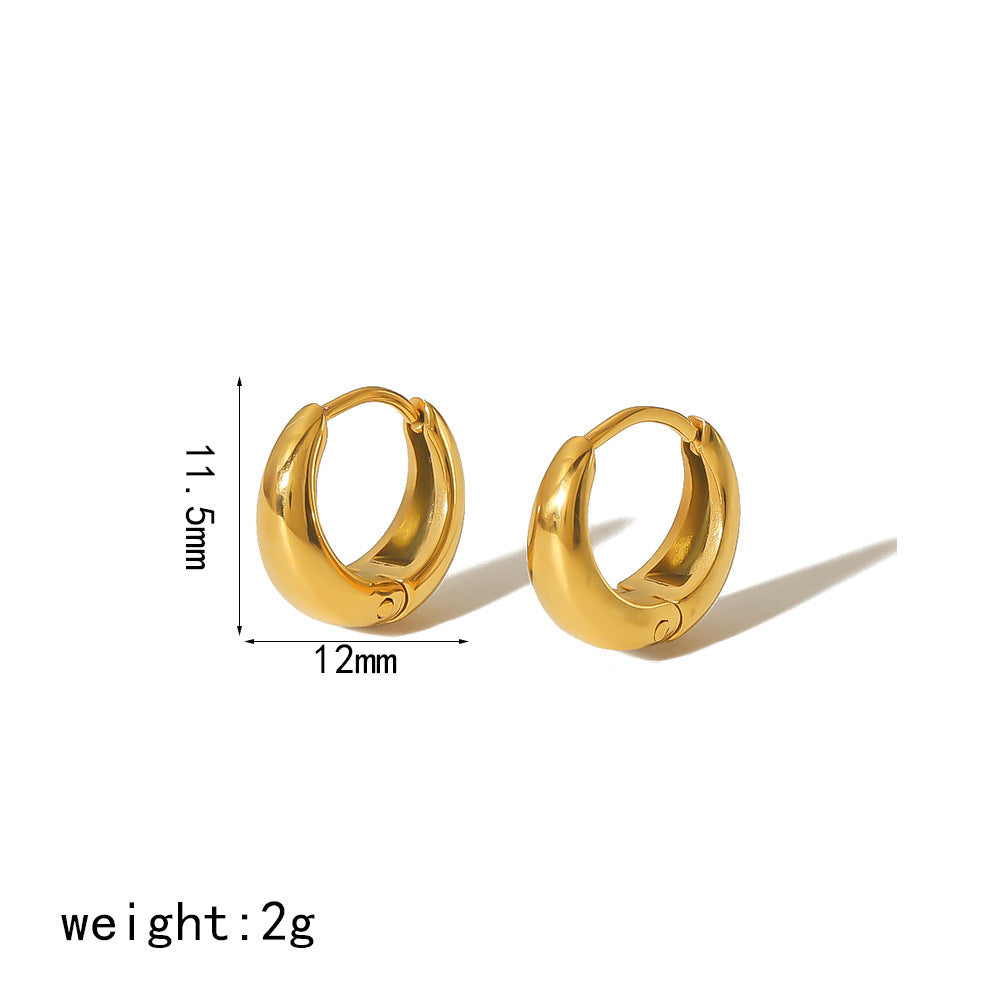 Hoop Earrings 11.5mm 18K Gold Plated