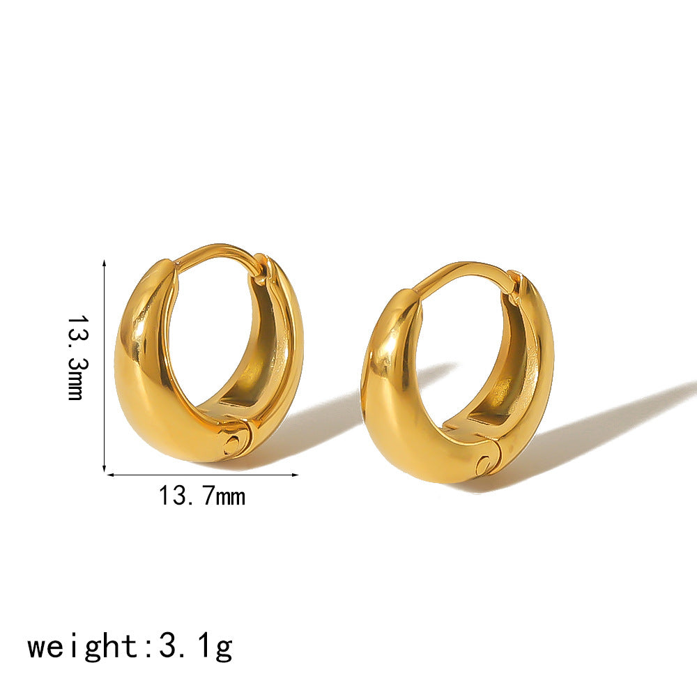 Hoop Earrings 13.3mm 18K Gold Plated