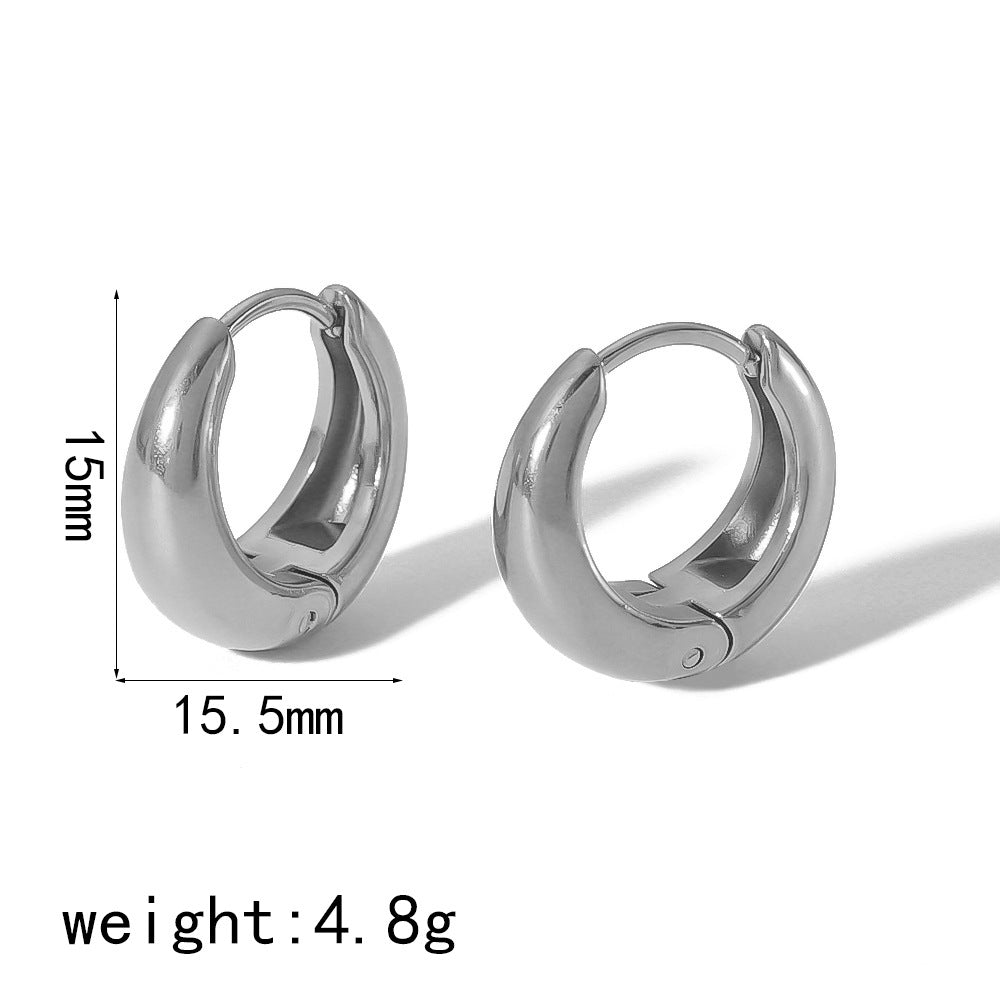 Hoop Earrings 15mm Stainless Steel