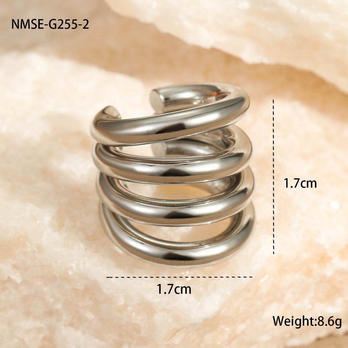 Circle Geometric Stainless Steel 18k Gold Plated Clip On Earrings