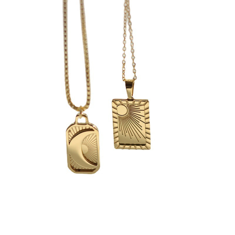 Moon Necklace 18K Gold Plated Steel