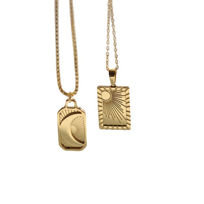 Moon Necklace 18K Gold Plated Steel